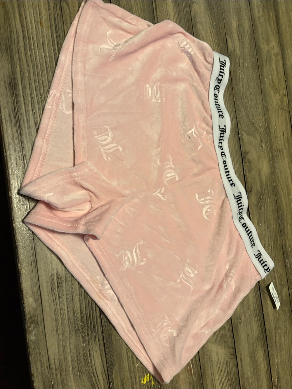 Juicy Couture Light Pink Velour Logo Boyshorts